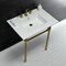 Fauceture KVPB31227W87 Dreyfuss 31" Console Sink W/SS Leg (8", 3 Hole), Wht/Brass KVPB31227W87 - alternate 4
